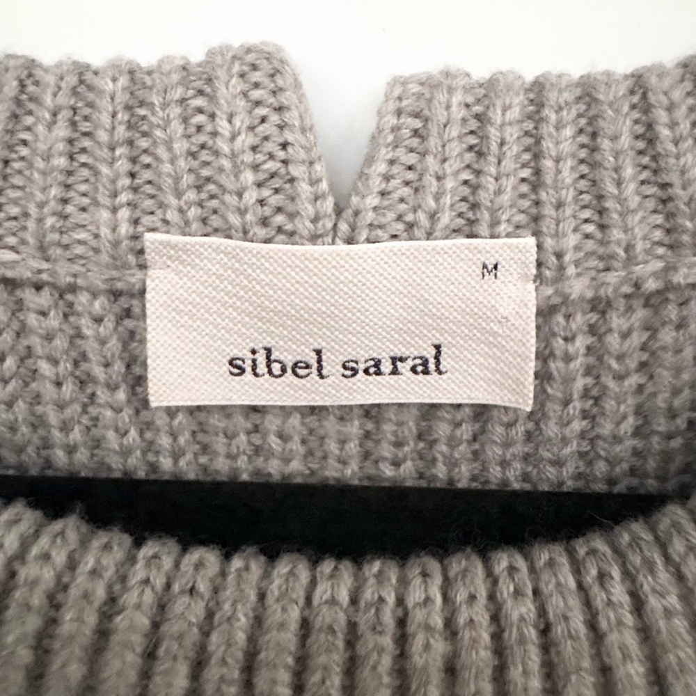 Sibel Saral Merino Wool Gray Sweater Vest Medium Sleeveless - Picture 4 of 5